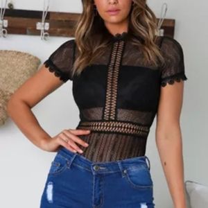 Black Melted Heart Bodysuit